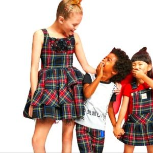 Girls Harajuku Lovers Plaid Mini Dress 7/8 Holiday